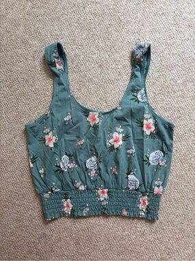 O’neill Floral Smocked-Hem Tank Top